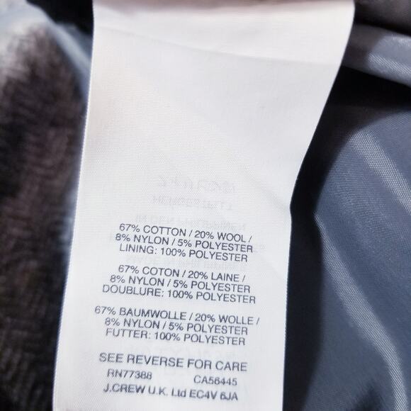 J. Crew Wool Blend Gray Chevron Print Sheath Dress Professional Work - Picture 12 of 13